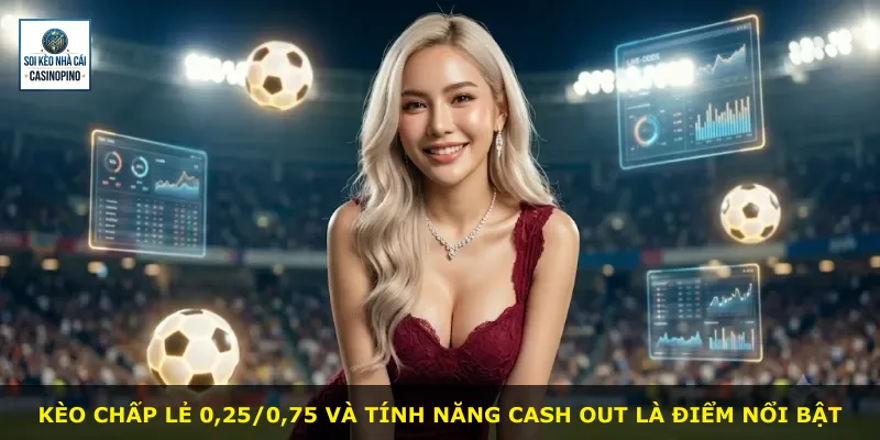 Kèo chấp lẻ 0,25/0,75 và tính năng cash out là điểm nổi bật
