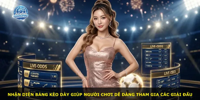 Nhận diện bảng kèo dày giúp người chơi dễ dàng tham gia các giải đấu